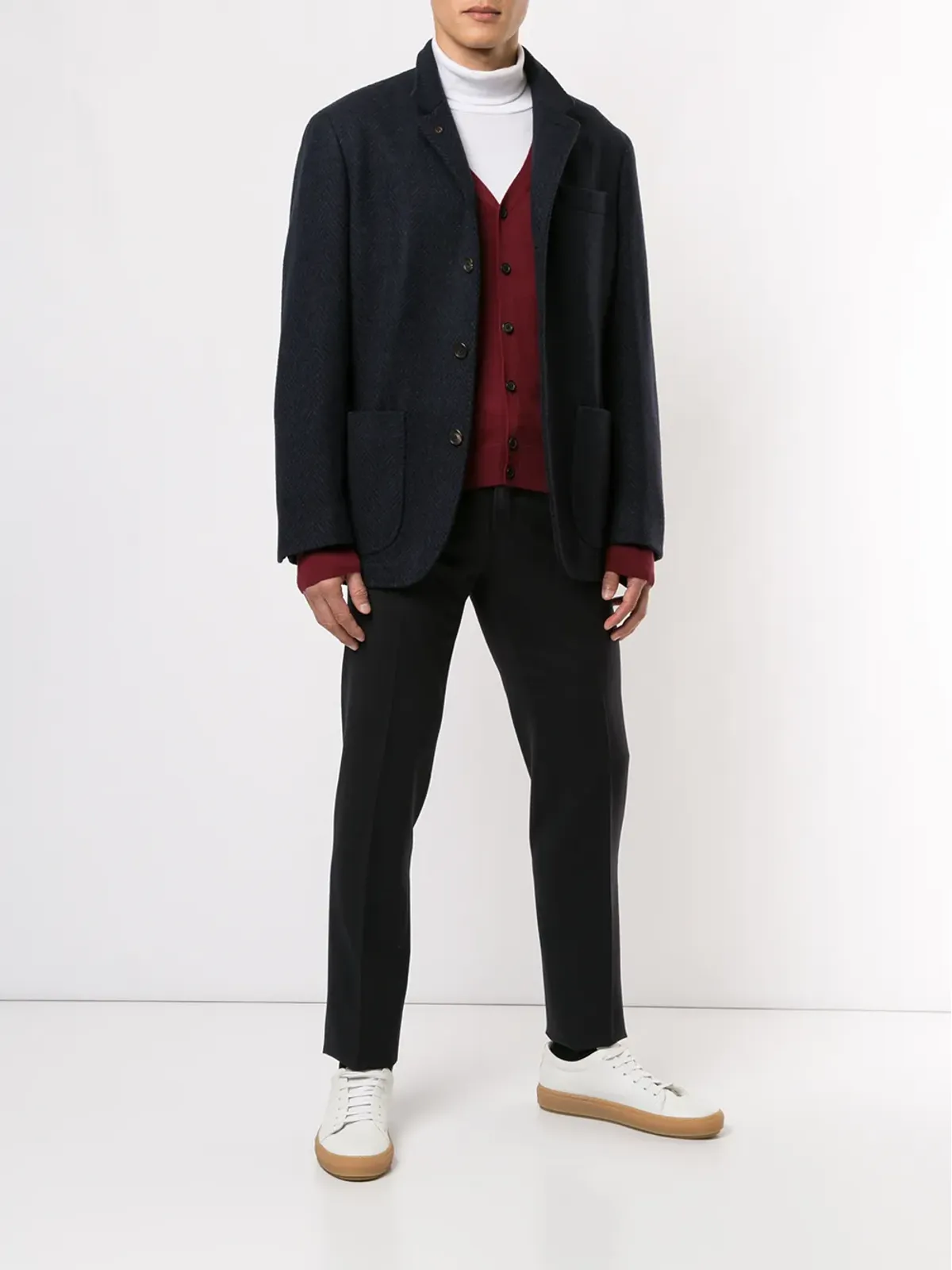 Corneliani グレーのスリムフィットチノパンツ - 画像2
