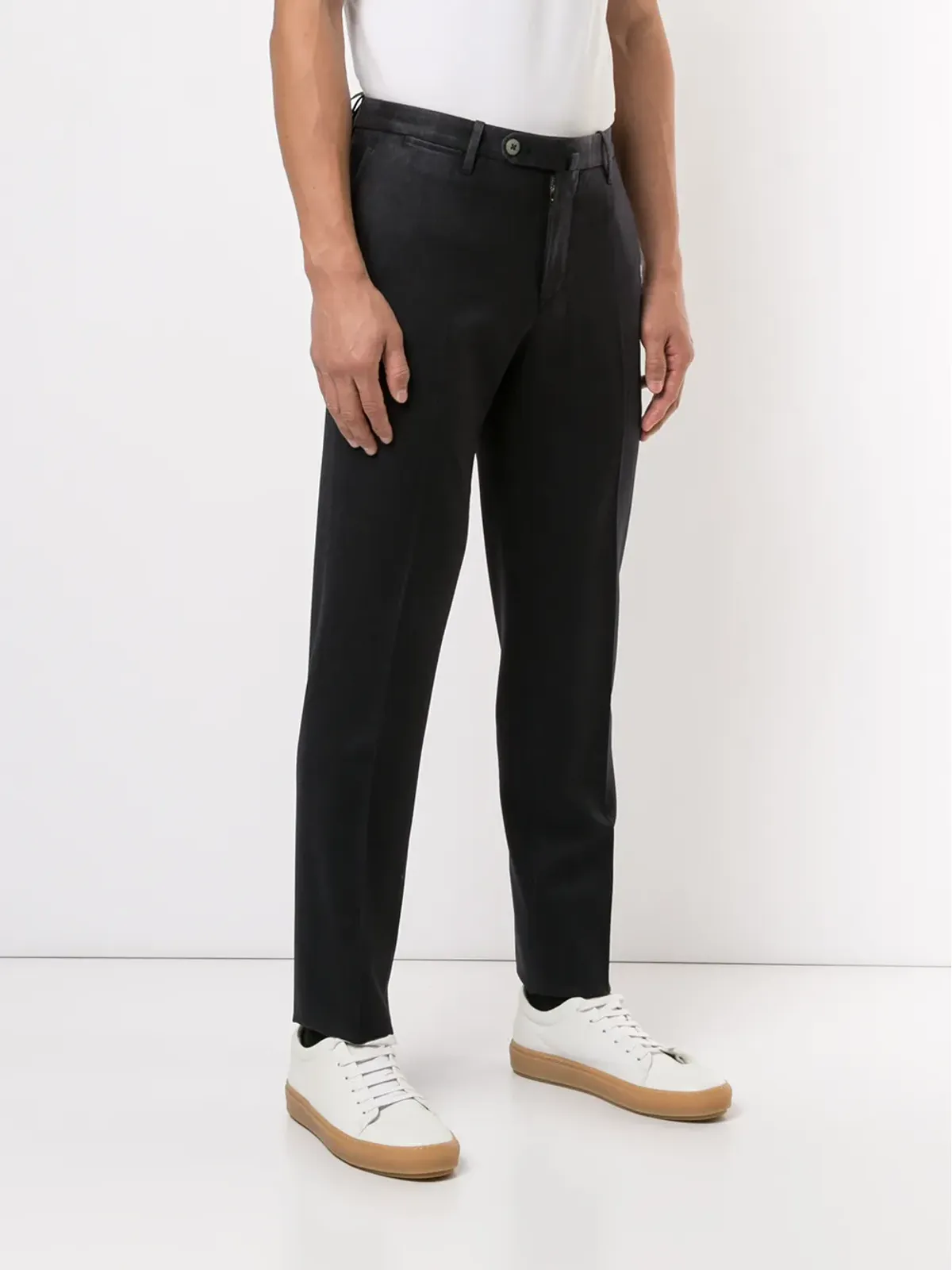 Corneliani グレーのスリムフィットチノパンツ - 画像3