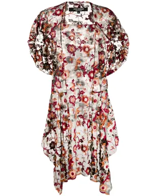 Junya Watanabe Comme des Garçons Pre-Owned 2000年代 フローラルネットドレス - ブラック - サムネイル1