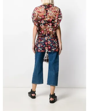 Junya Watanabe Comme des Garçons Pre-Owned 2000年代 フローラルネットドレス - ブラック - サムネイル4