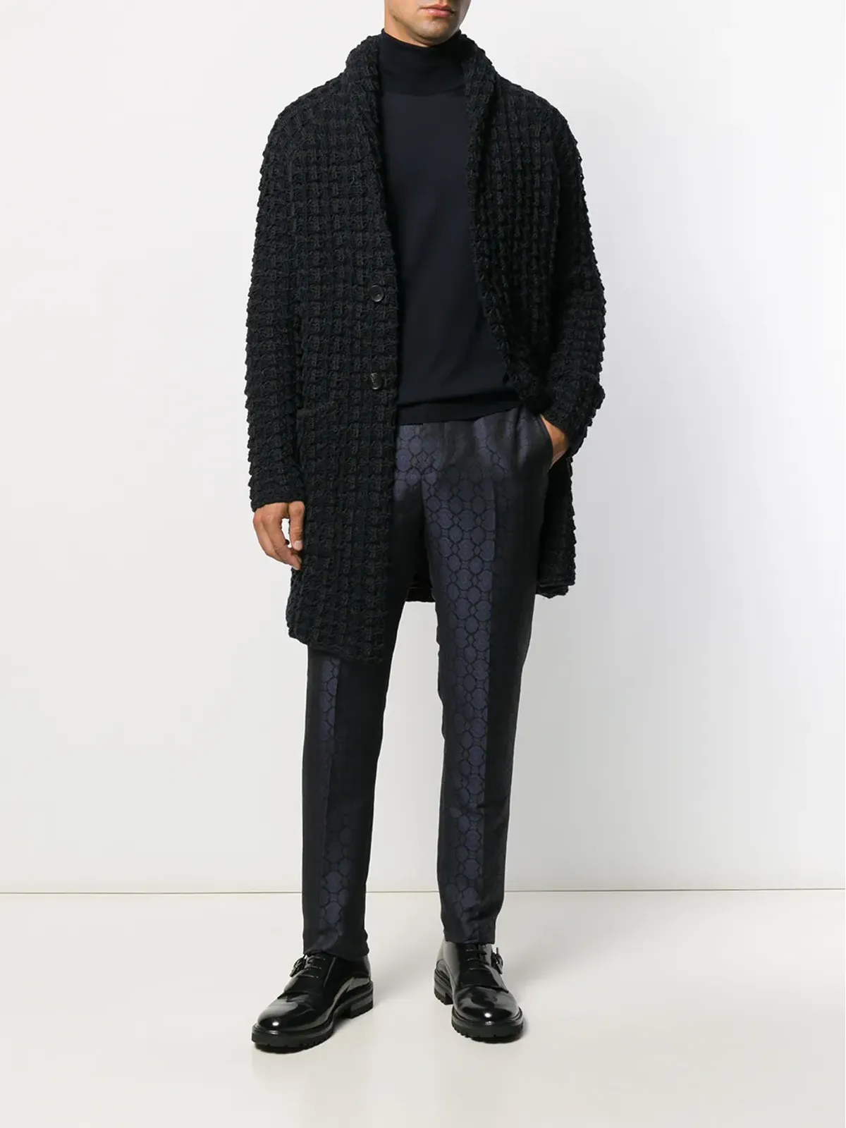 Canali タートルネックセーター - Blue - 画像2