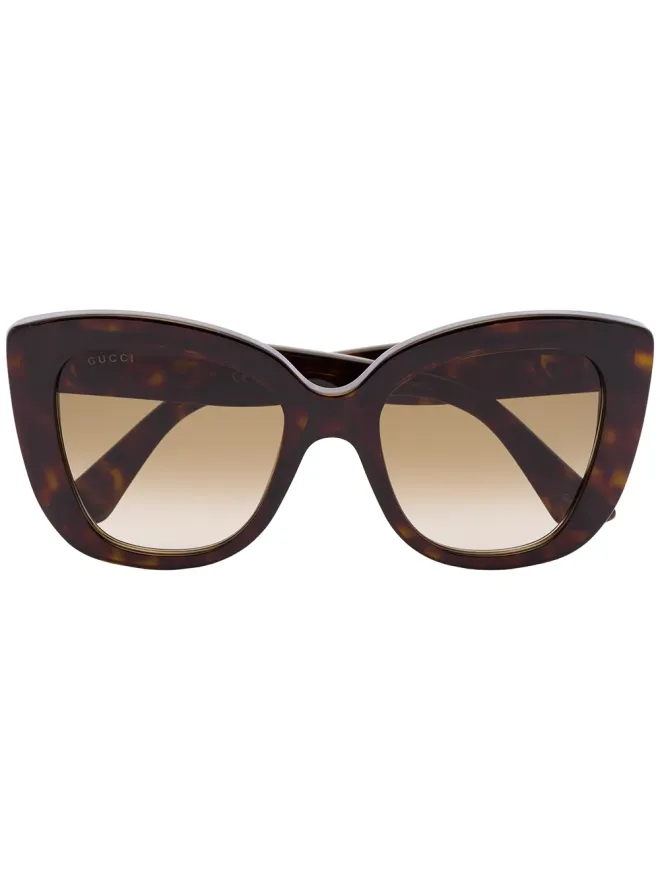 Gucci Eyewear Gucci Eyewear 猫眼グラデーションサングラス - ブラウンの商品画像