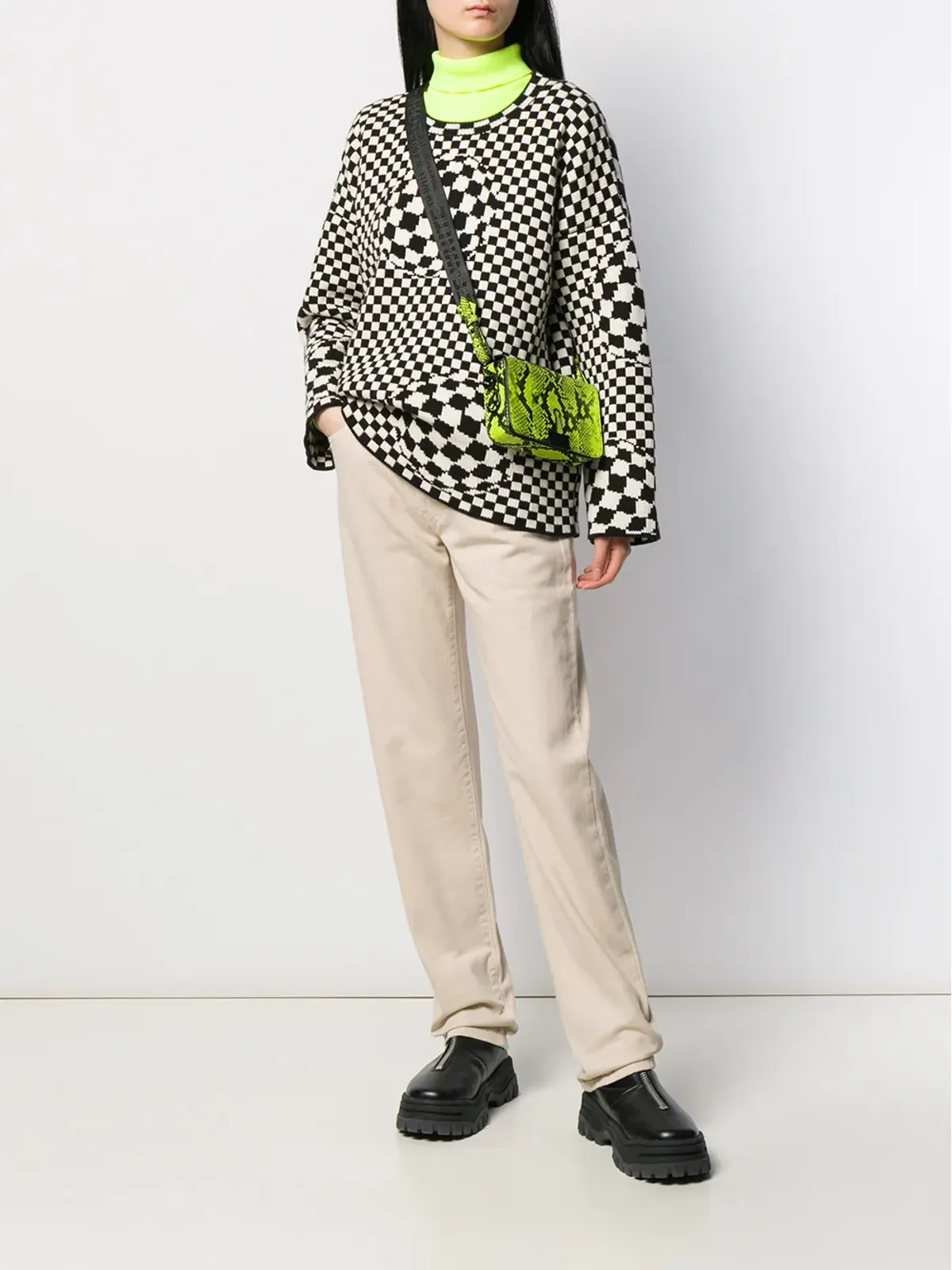 Off-White ハイウェストストレートジーンズ - 画像2