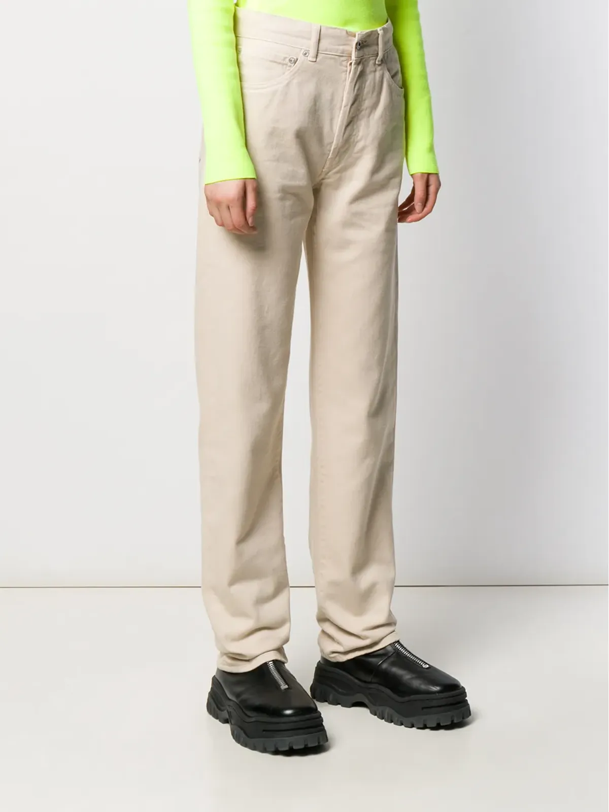 Off-White ハイウェストストレートジーンズ - 画像3