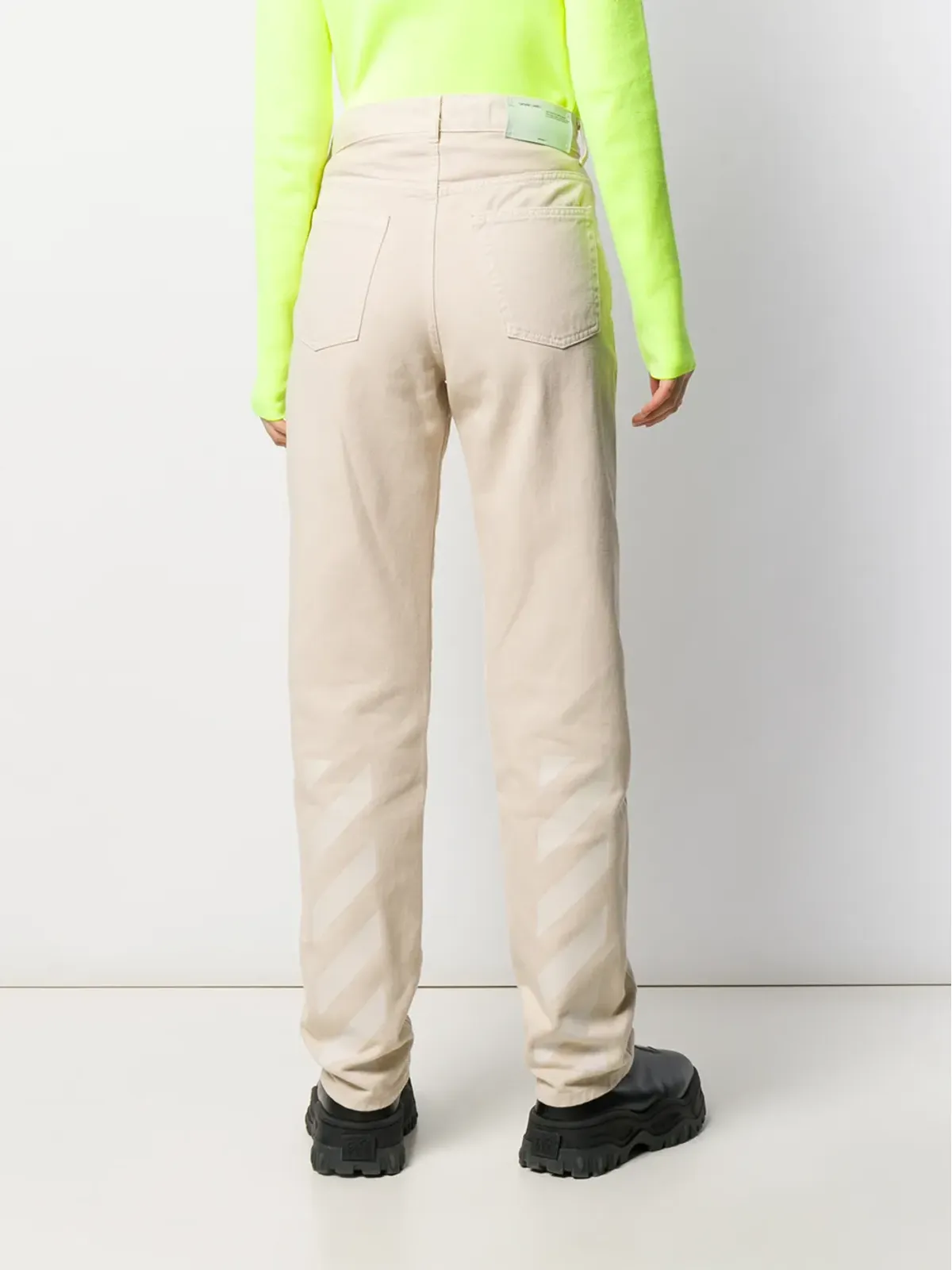 Off-White ハイウェストストレートジーンズ - 画像4
