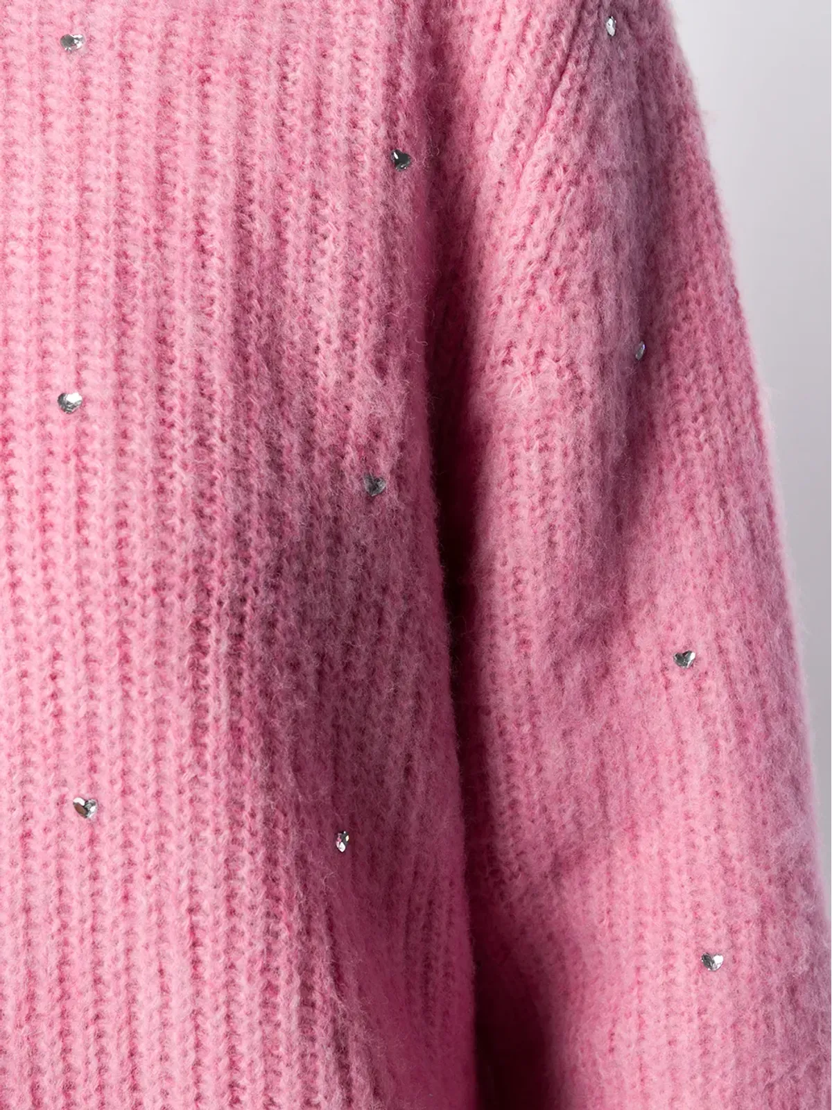 MSGM クリスタル装飾入りニットセーター（ピンク） - 画像5