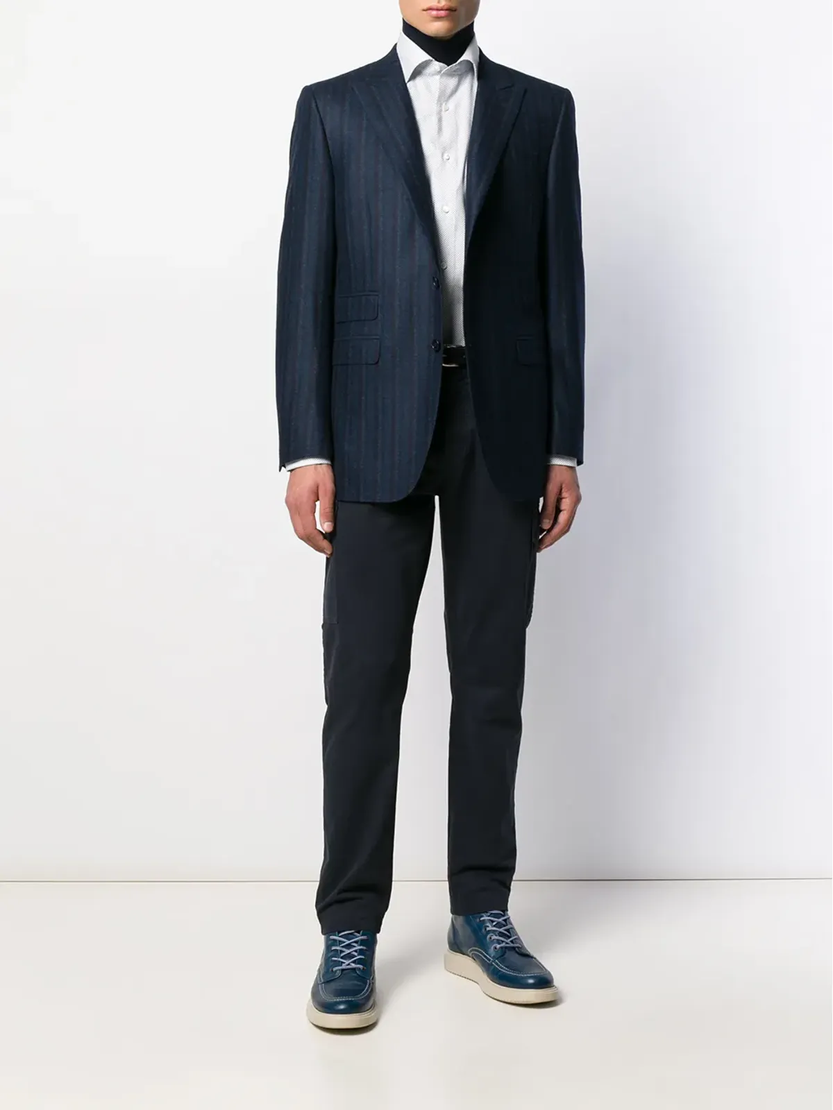 Canali ストライプ柄フィットブレザー - 画像2