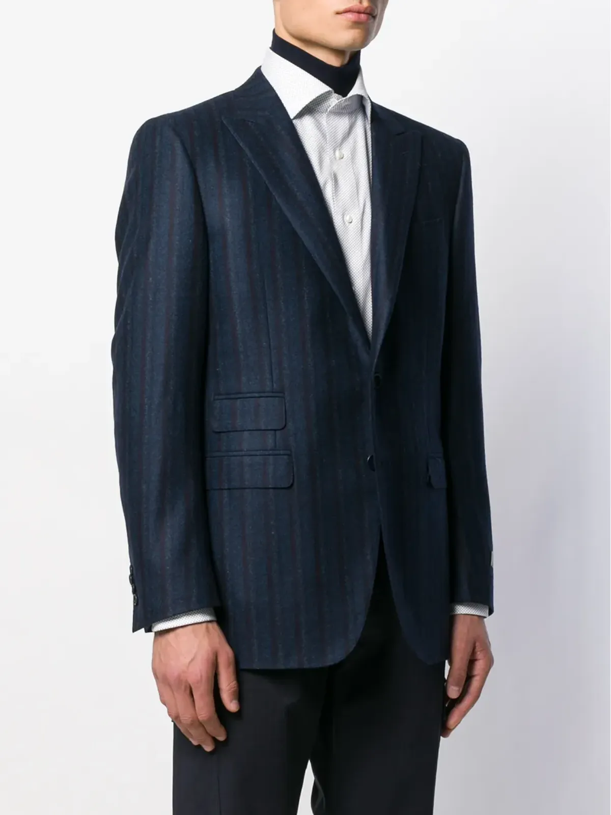 Canali ストライプ柄フィットブレザー - 画像3