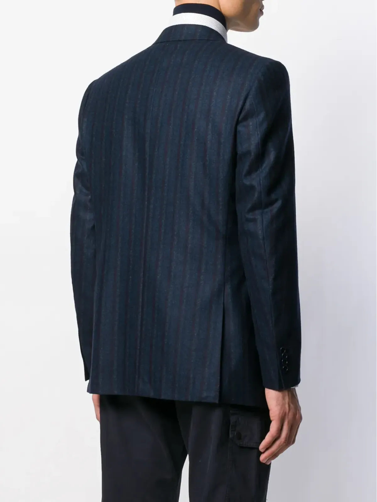 Canali ストライプ柄フィットブレザー - 画像4