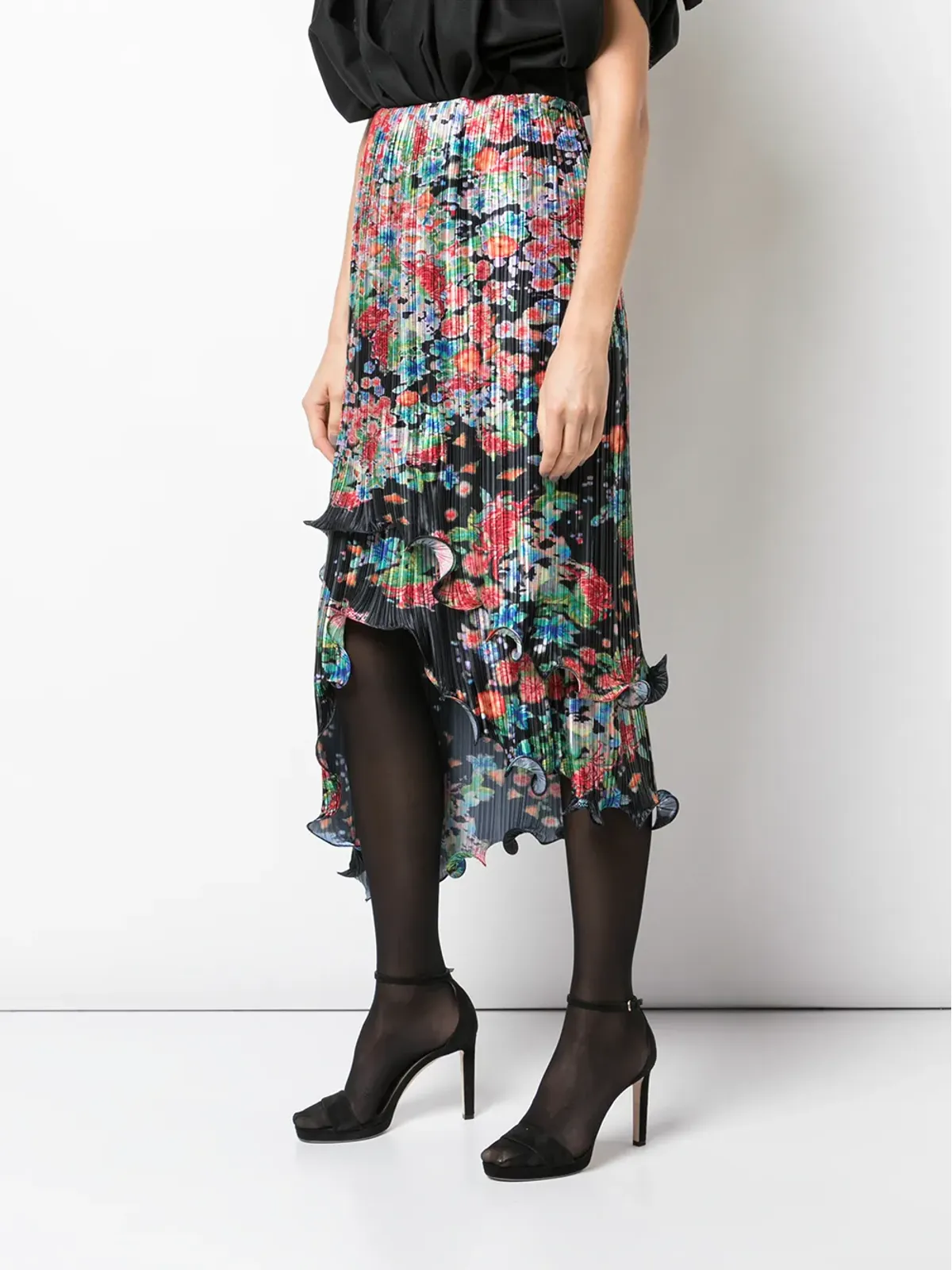Givenchy 花柄プリーツアシンメトリースカート マルチカラー - 画像3