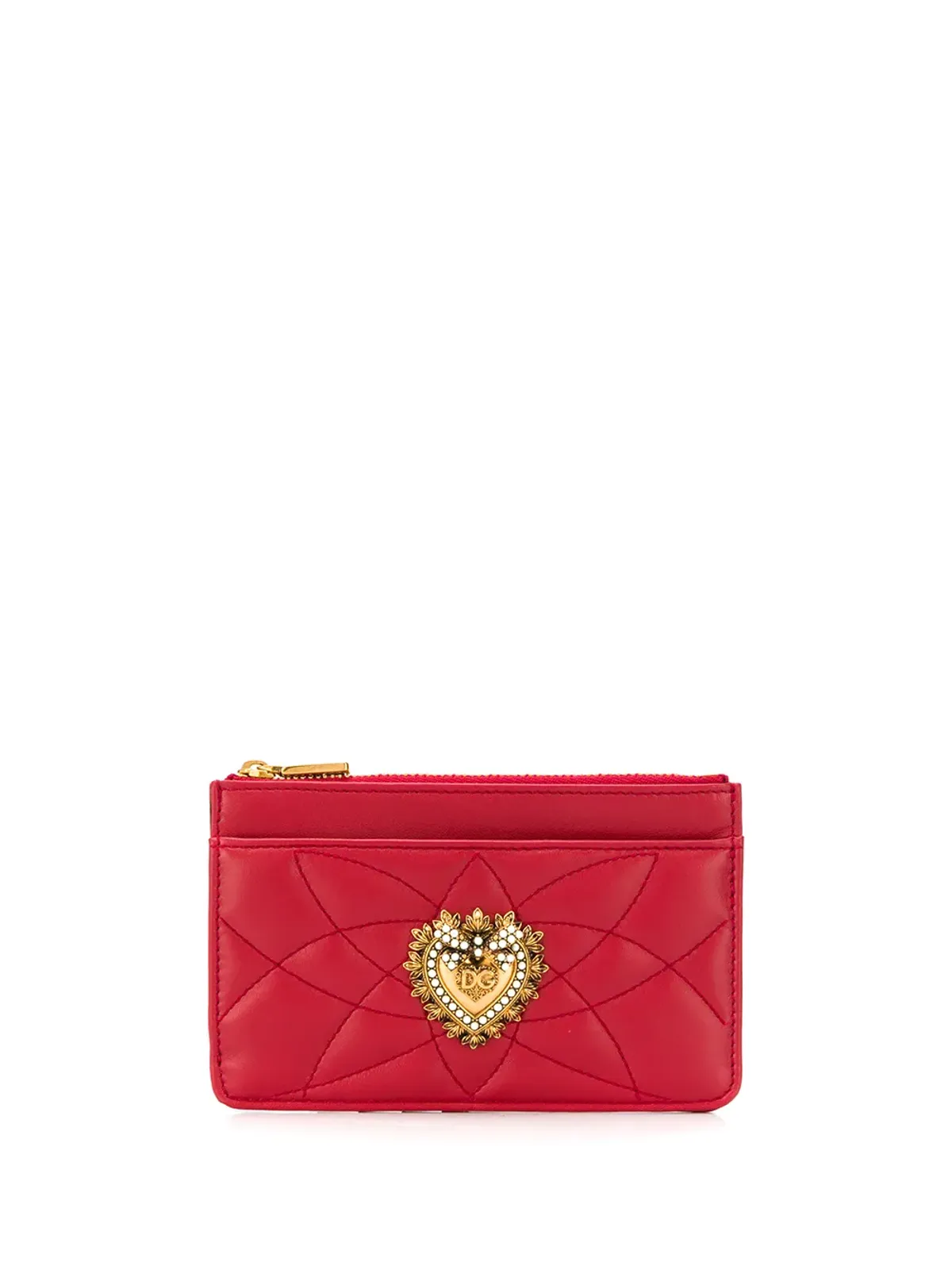 Dolce & Gabbana Devotionキルティングカードホルダー - Red - 画像1