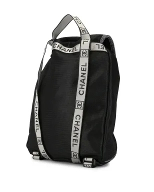 CHANEL Pre-Owned スポーツライン ロゴプリントバックパック - ブラック - サムネイル3