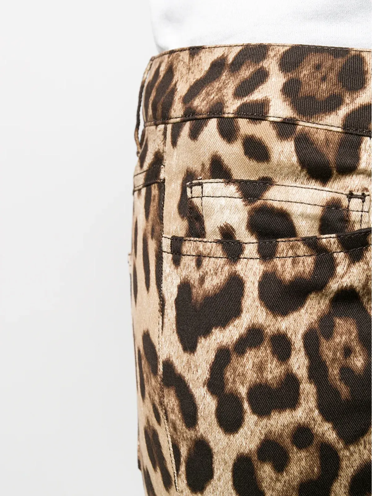 Dolce & Gabbana レオパードプリント クロップドジーンズ - 画像5
