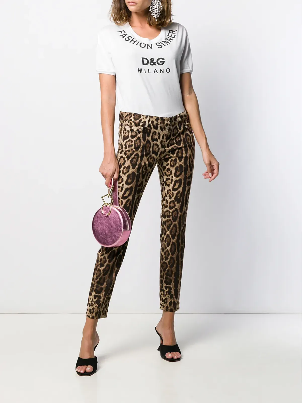 Dolce & Gabbana レオパードプリント クロップドジーンズ - 画像2