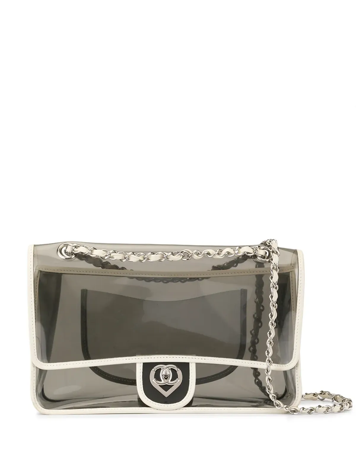 CHANEL Vintage ダブルチェーンショルダーバッグ - ホワイト - 画像1