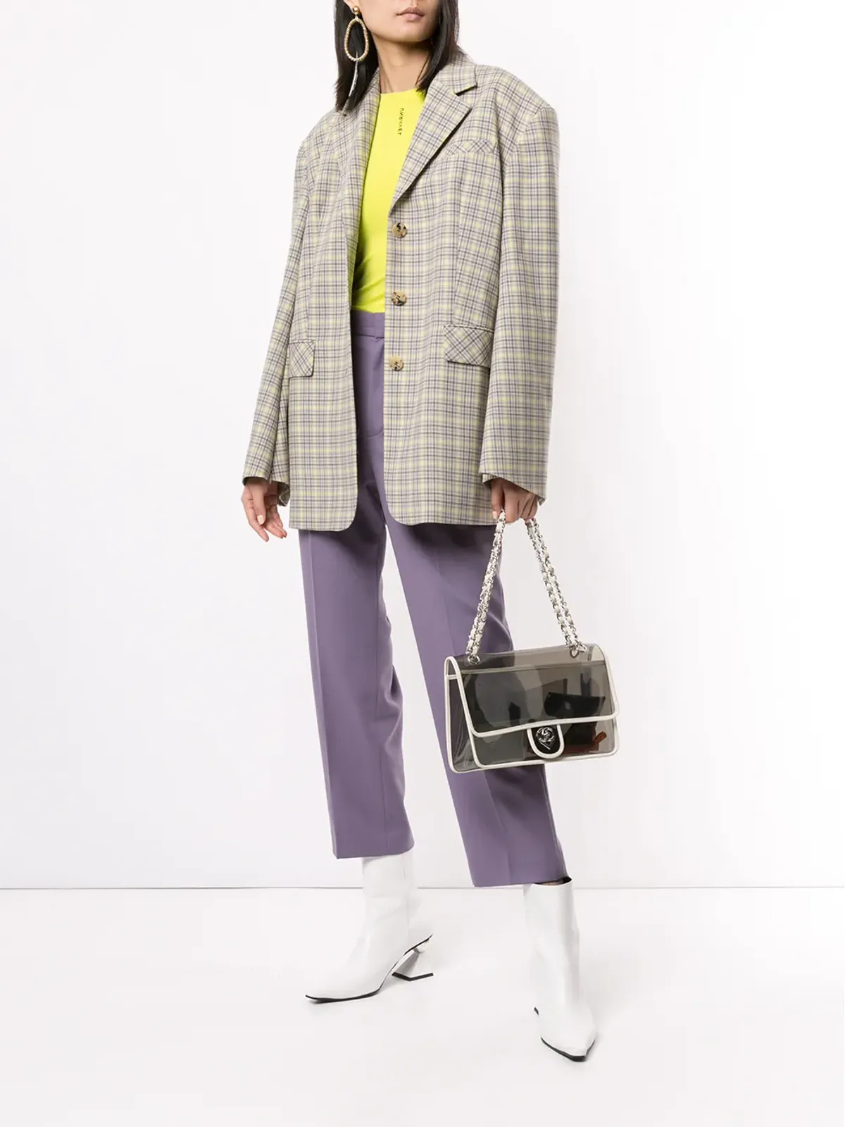 CHANEL Vintage ダブルチェーンショルダーバッグ - ホワイト - 画像2