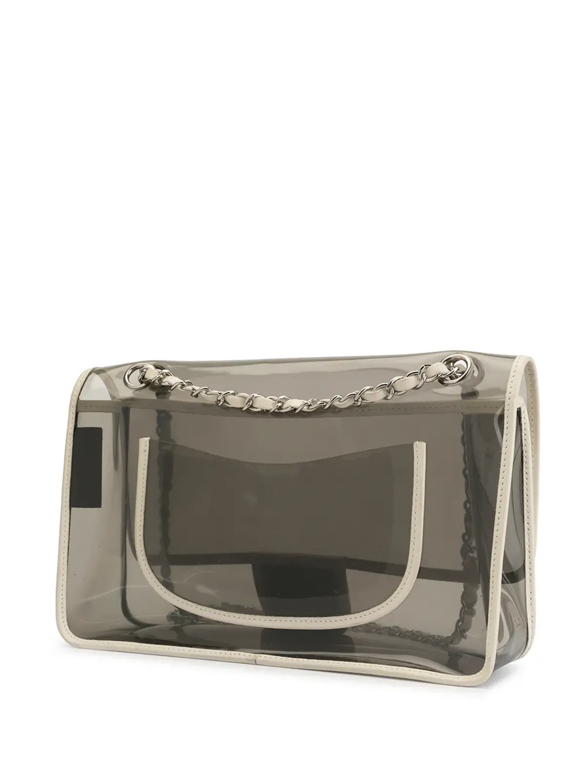 CHANEL Vintage ダブルチェーンショルダーバッグ - ホワイト - 画像3