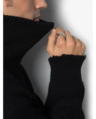 SHAY 18K white gold pavé diamond link ring - Silver - サムネイル2