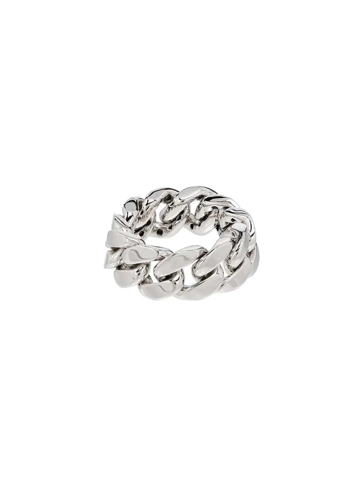 SHAY 18K white gold pavé diamond link ring - Silver - 画像4