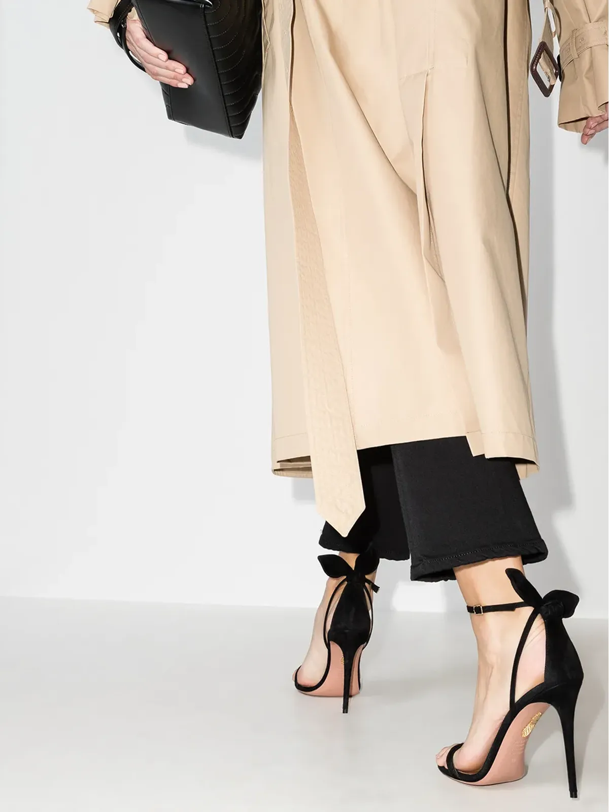 Aquazzura ボウタイ105mm ボウサンダル - ブラック - 画像3