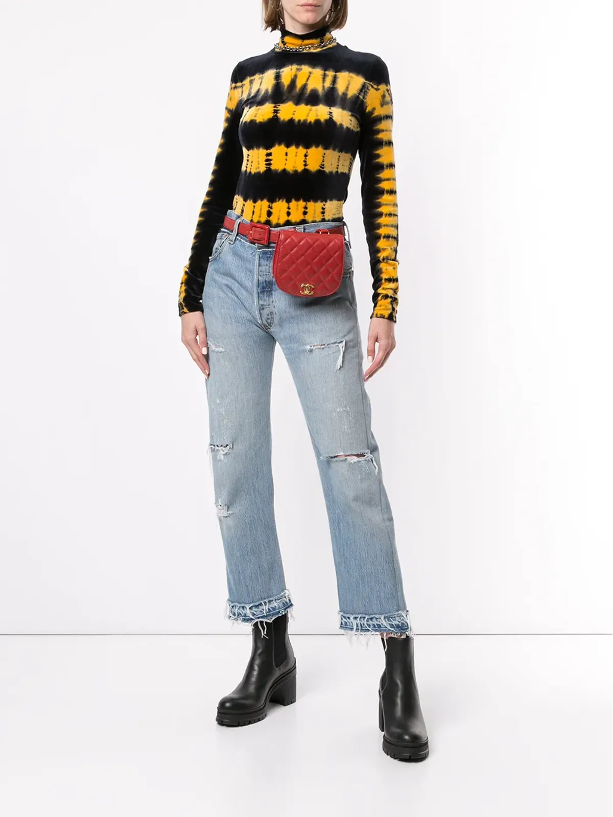 CHANEL Pre-Owned 1990年代 CC ダイヤモンドキルティング ベルトバッグ - 画像2