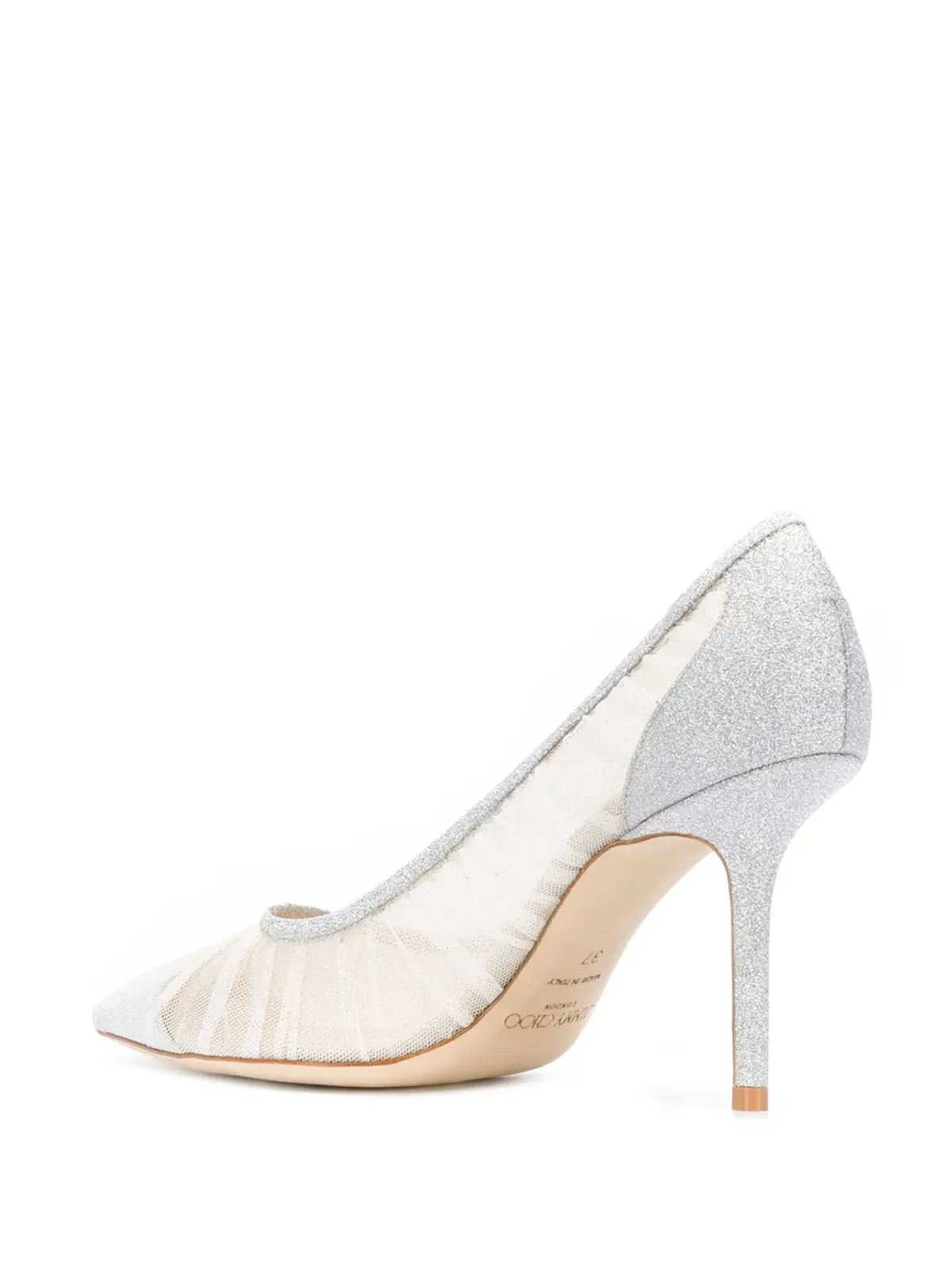 Jimmy Choo Love 85mm グリッター パンプス - ホワイト - 画像3