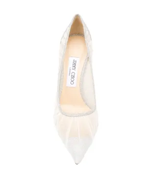 Jimmy Choo Love 85mm グリッター パンプス - ホワイト - サムネイル4