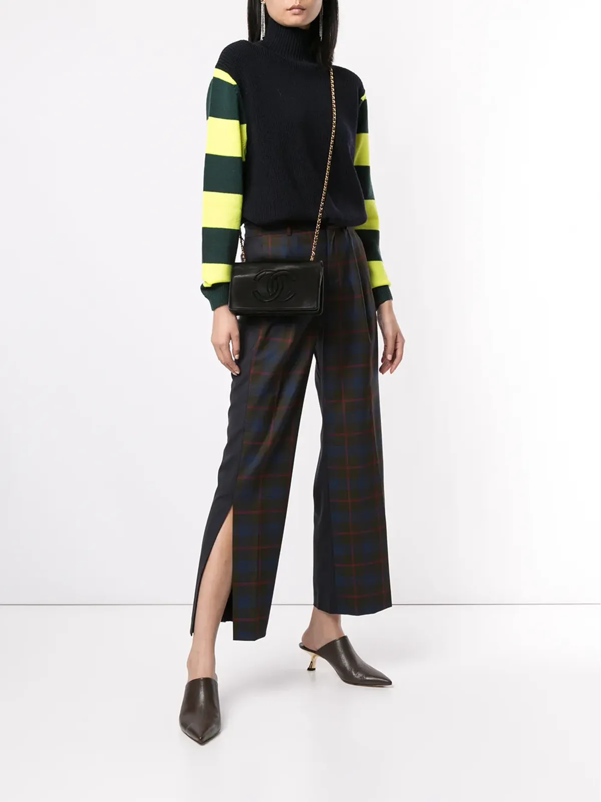 CHANEL ビンテージ チェーンショルダー ウォレットバッグ ブラック - 画像2