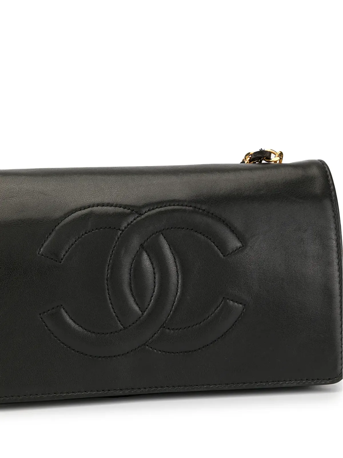 CHANEL ビンテージ チェーンショルダー ウォレットバッグ ブラック - 画像4
