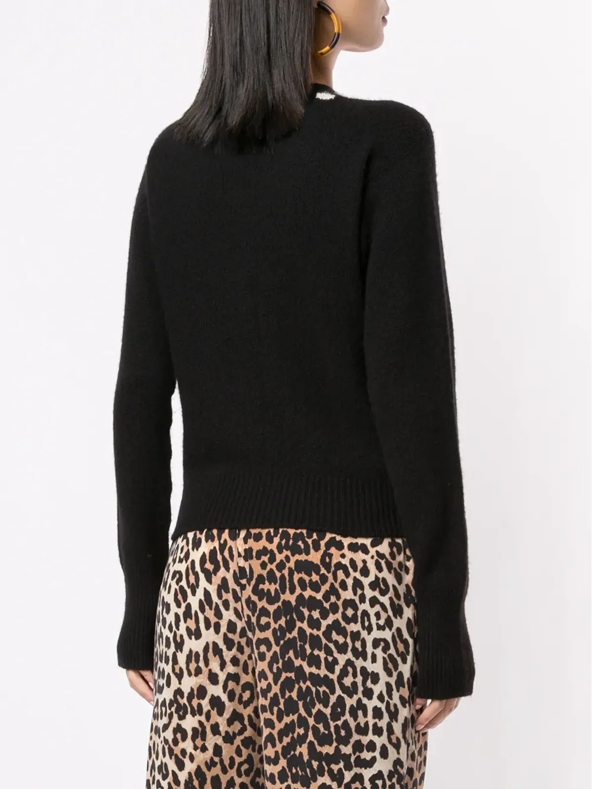 CHANEL ビンテージ 1995 intarsia knit jumper - Black - 画像4