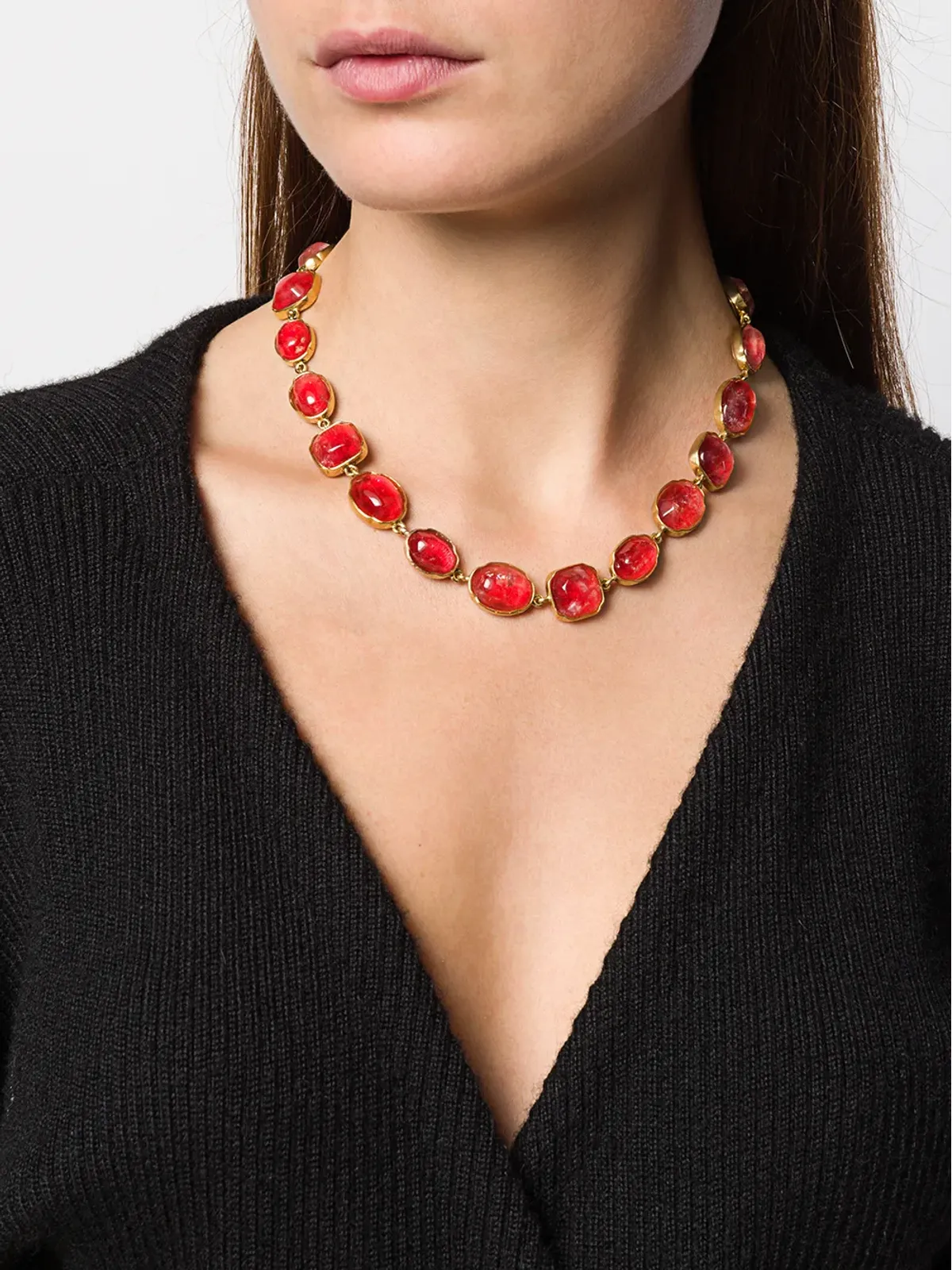 Goossens Cabochons stone-embellished necklace - Gold - 画像2