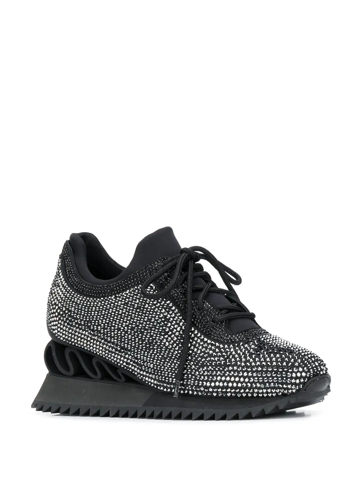 Le Silla Reiko Wave crystal-embellished sneakers - Black - 画像2