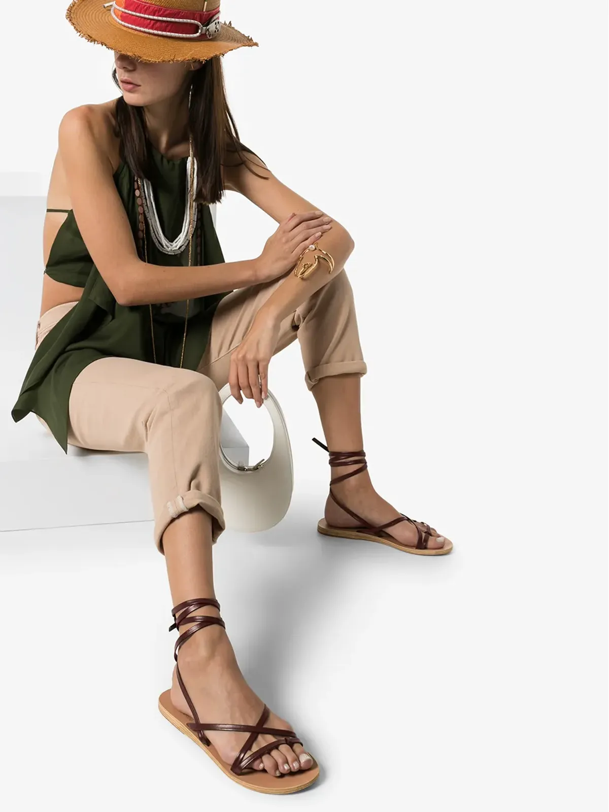 Ancient Greek Sandals Morfi レザーサンダル - ブラウン - 画像2
