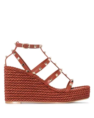 Valentino Garavani トルション ロックスタッド ウェッジサンダル - サムネイル1