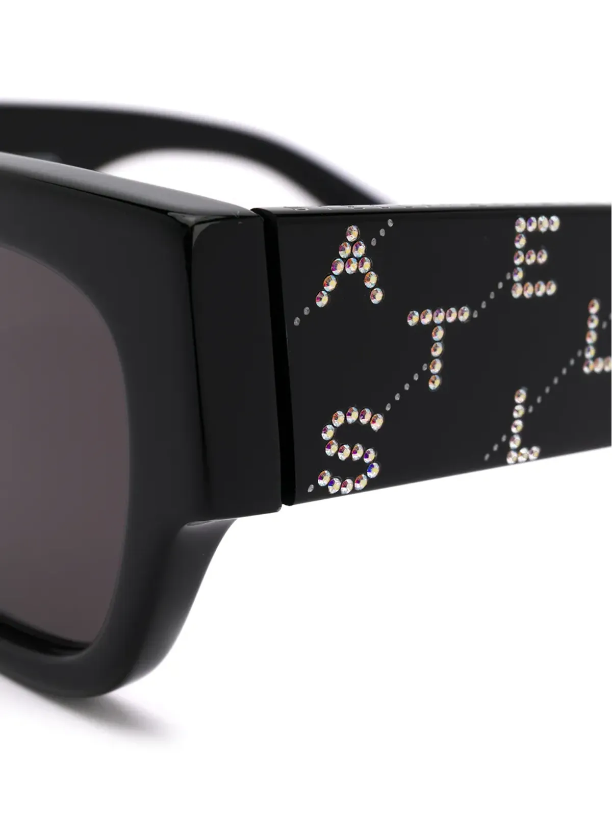 Stella McCartney Eyewear ラインストーンロゴ レクタングルフレーム サングラス - 画像3