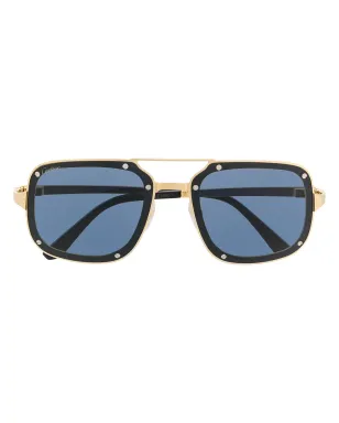 Cartier Eyewear Santos de Cartier スクエアフレームサングラス - ゴールド - サムネイル1
