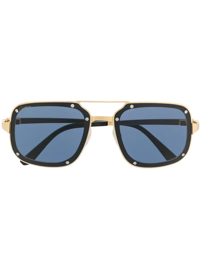 Cartier Eyewear Cartier Eyewear Santos de Cartier スクエアフレームサングラス - ゴールドの商品画像