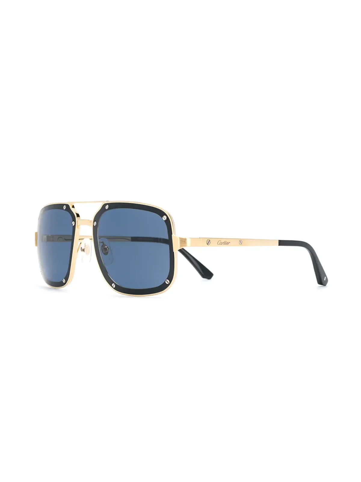 Cartier Eyewear Santos de Cartier スクエアフレームサングラス - ゴールド - 画像2