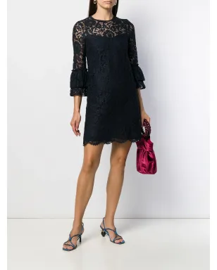 Valentino Garavani フレア花柄レースのミニドレス ブルー - サムネイル2