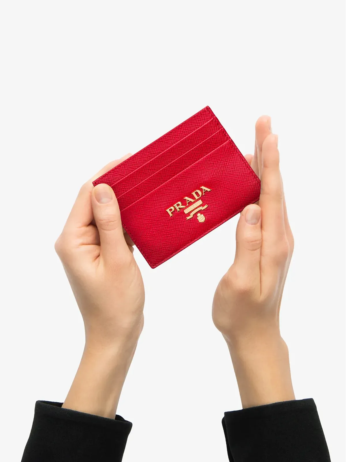 Prada コンパクト前面ロゴカードホルダー - レッド - 画像3