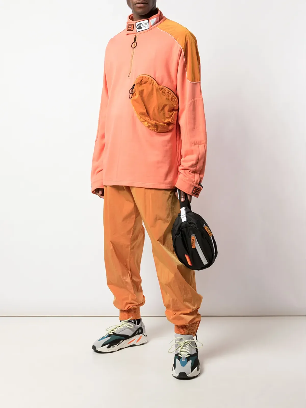 Off-White コントラストパネル タートルネック スウェットシャツ - オレンジ - 画像2