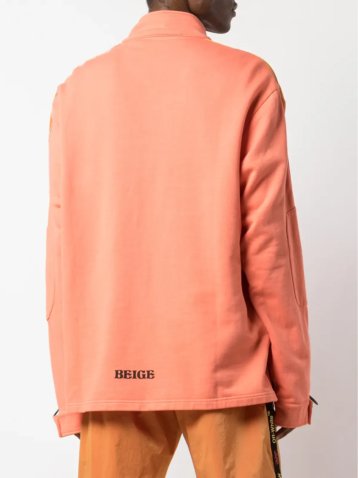 Off-White コントラストパネル タートルネック スウェットシャツ - オレンジ - 画像4