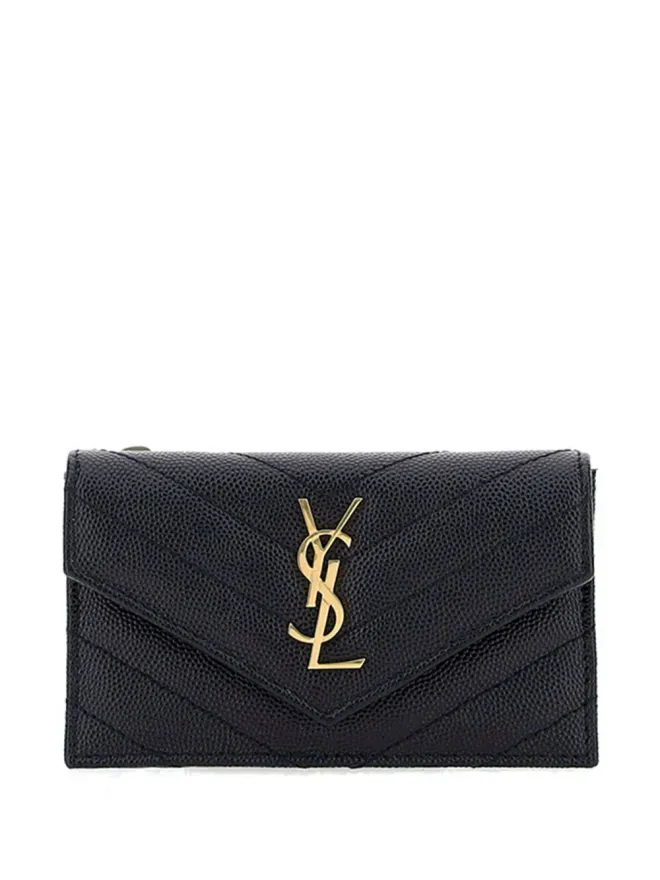 Saint Laurent Saint Laurent Cassandre コンパクトウォレット - ブラックの商品画像