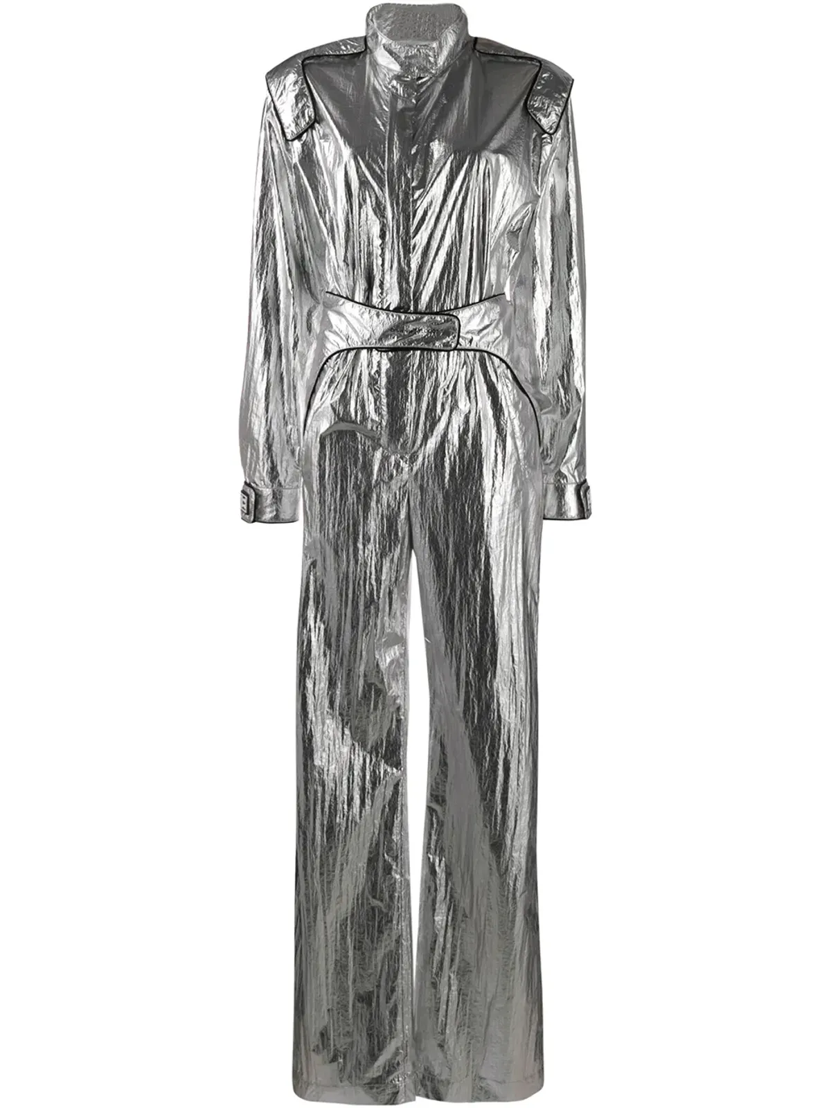 Off-White レーシング・メタリック風ジャンプスーツ - シルバー - 画像1