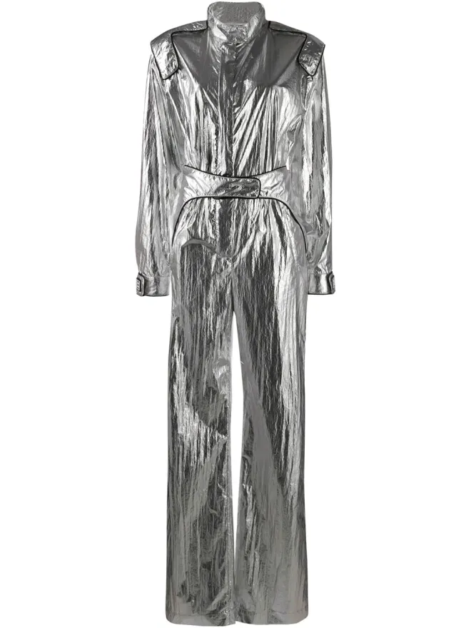 OFF-WHITE Off-White レーシング・メタリック風ジャンプスーツ - シルバーの商品画像
