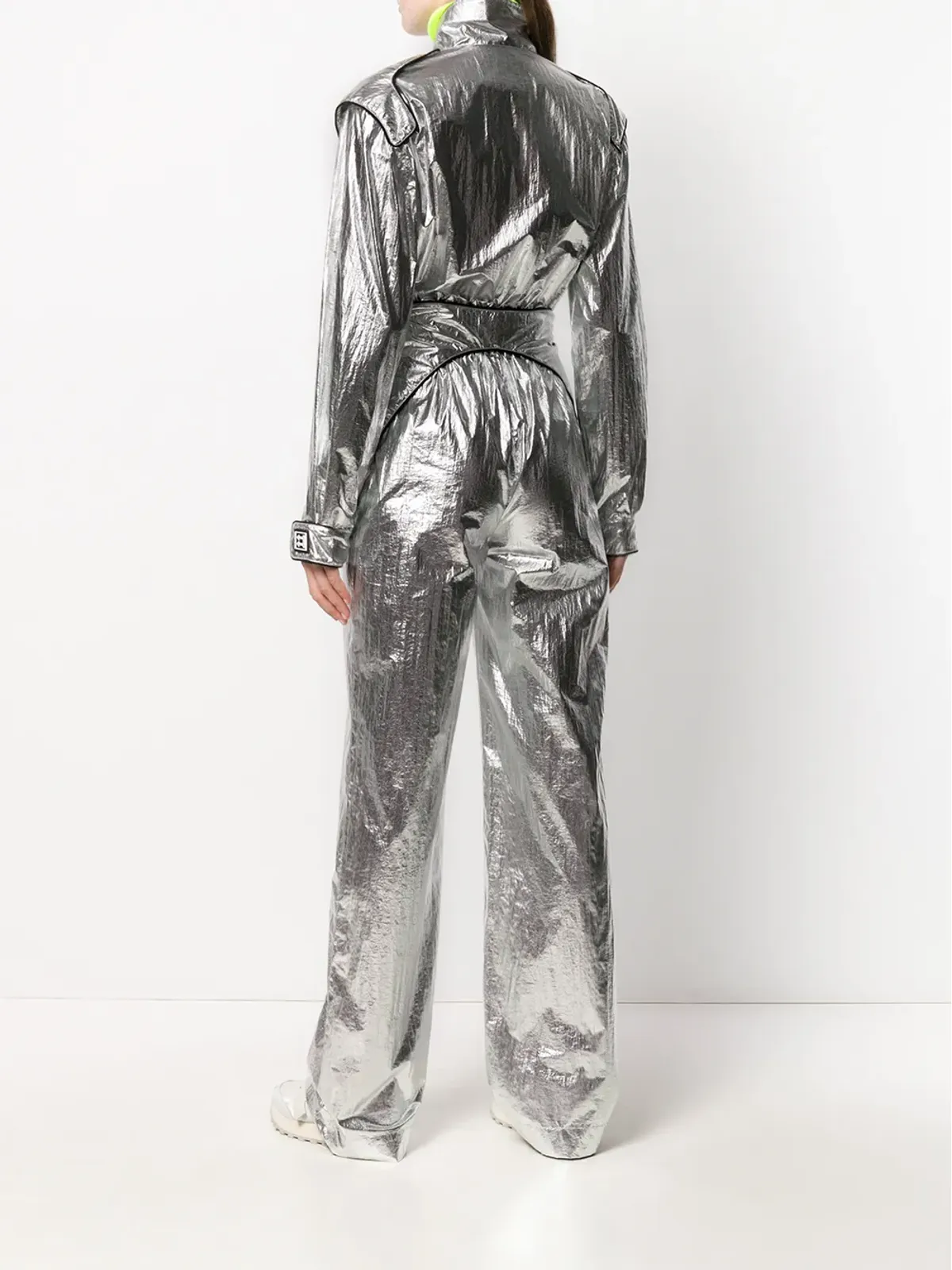 Off-White レーシング・メタリック風ジャンプスーツ - シルバー - 画像4