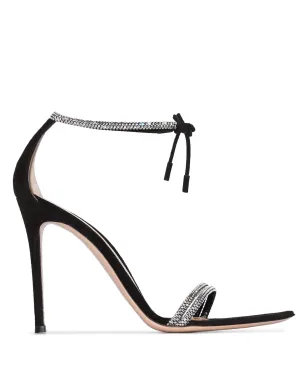 Gianvito Rossi クリスタルストラップ115mmサンダル - ブラック - サムネイル1