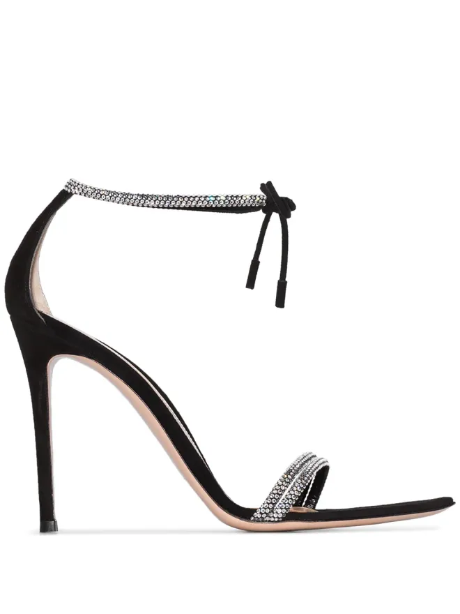 Gianvito Rossi Gianvito Rossi クリスタルストラップ115mmサンダル - ブラックの商品画像