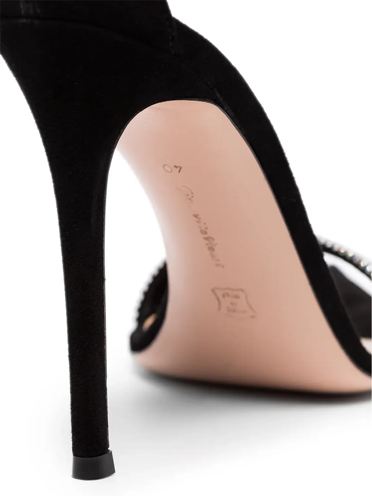 Gianvito Rossi クリスタルストラップ115mmサンダル - ブラック - 画像5