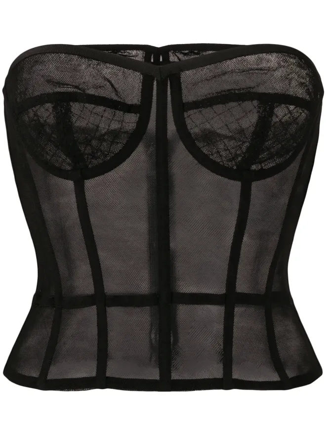 Dolce & Gabbana Dolce & Gabbana チュールビスティエトップ - ブラックの商品画像